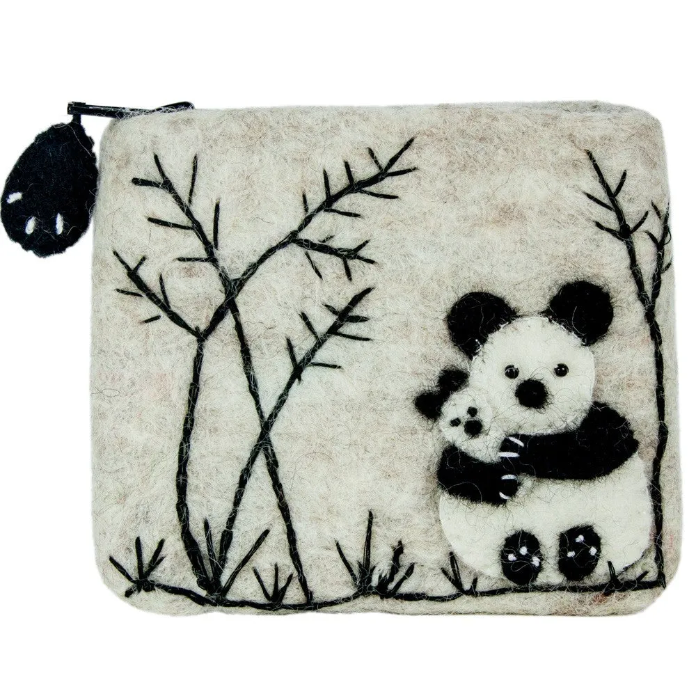 Felt Coin Purse Panda Love Wild Woolies