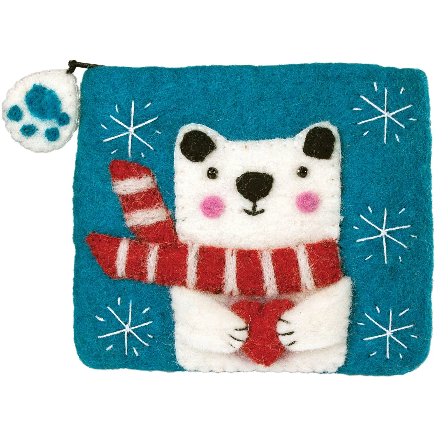 Felt Coin Purse Polar Bear Wild Woolies