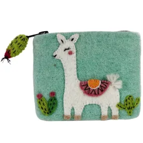 Felt Happy Llama Coin Purse - Wild Woolies (P)