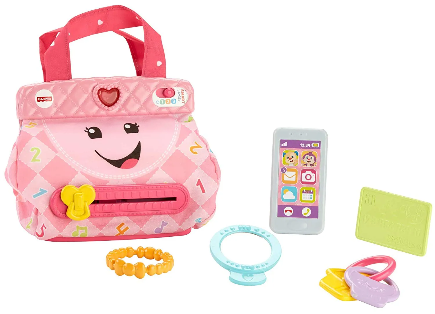 Fisher-Price Laugh & Learn My Smart Purse, Pink, Musical Baby Toy