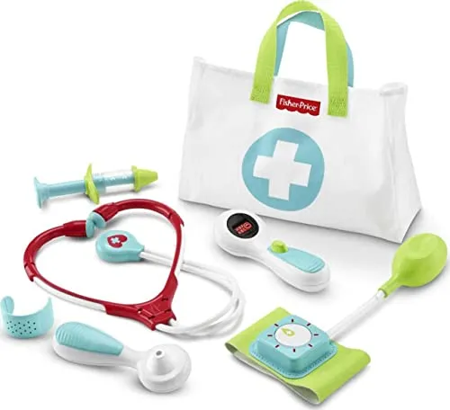 Fisher-Price Preschool Pretend Play Medical Kit 7-Piece Doctor Bag Dress Up Toys for Kids Ages 3  Years