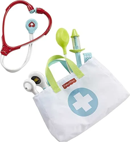 Fisher-Price Preschool Pretend Play Medical Kit 7-Piece Doctor Bag Dress Up Toys for Kids Ages 3  Years