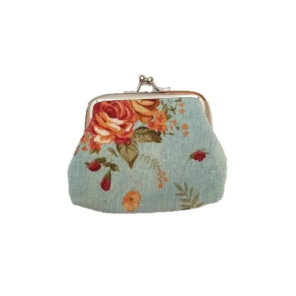 Floral Coin Purse - Blue