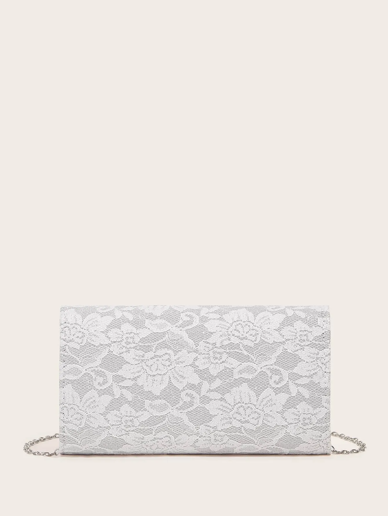 Floral Pattern V Cut Clutch Bag