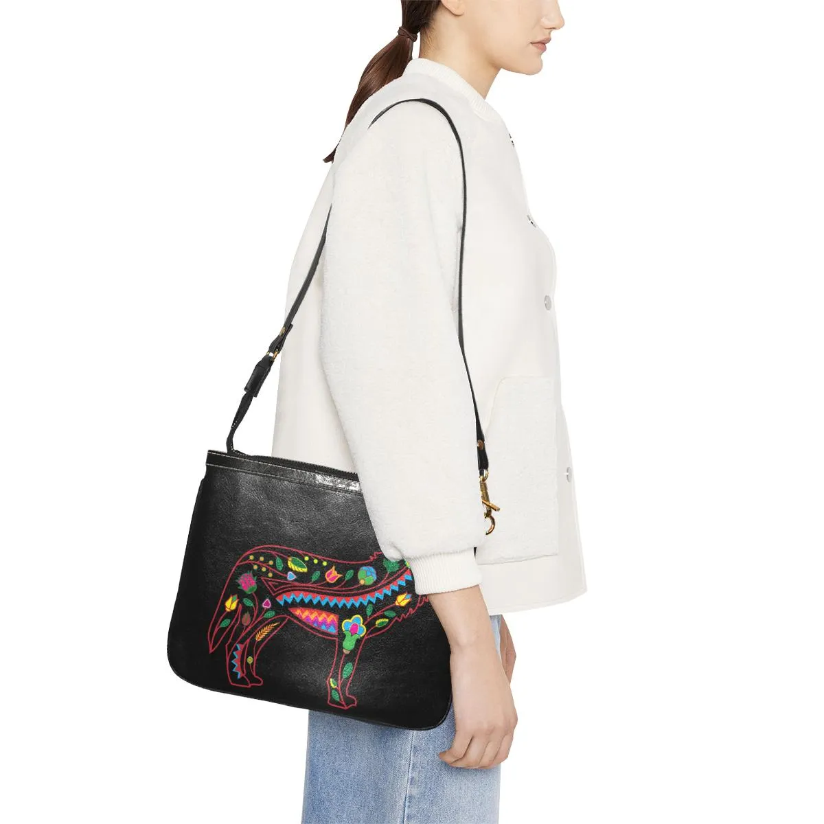 Floral Wolf Small Shoulder Bag