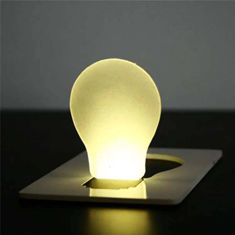 Folding Card Lamp LED Camping Pocket Size LED Night Light Purse Credit Wallet Card Funny Flashlight Outdoor