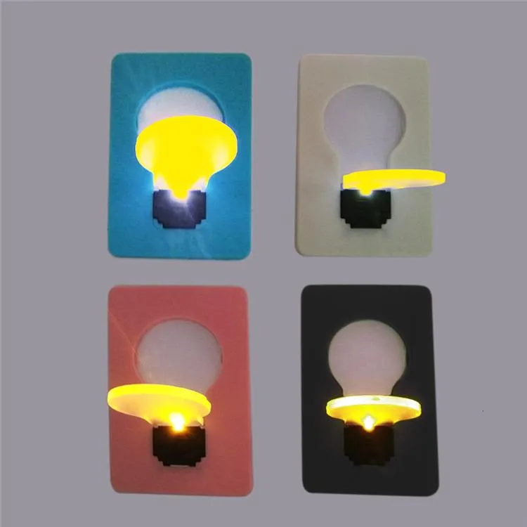 Folding Card Lamp LED Camping Pocket Size LED Night Light Purse Credit Wallet Card Funny Flashlight Outdoor