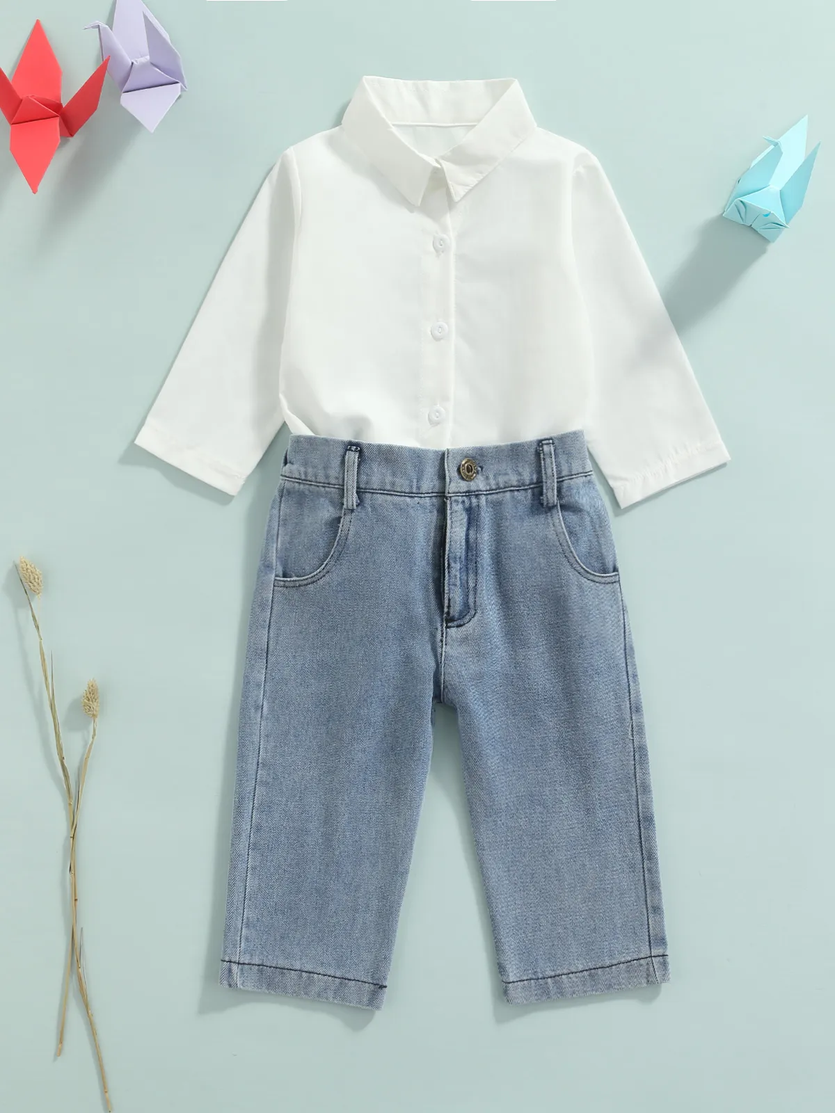 Forever Fashionable White Shirt and Denim Jeans Set