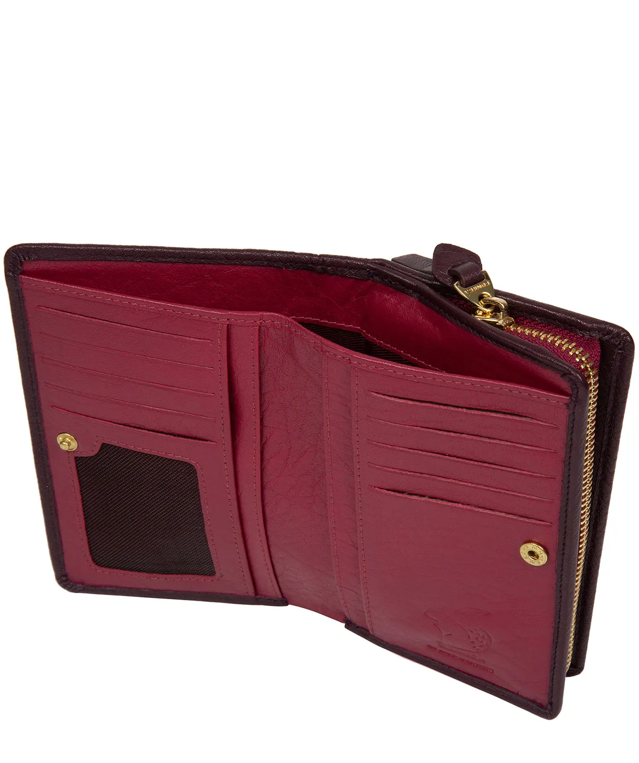 'Fran' Plum Leather RFID Purse