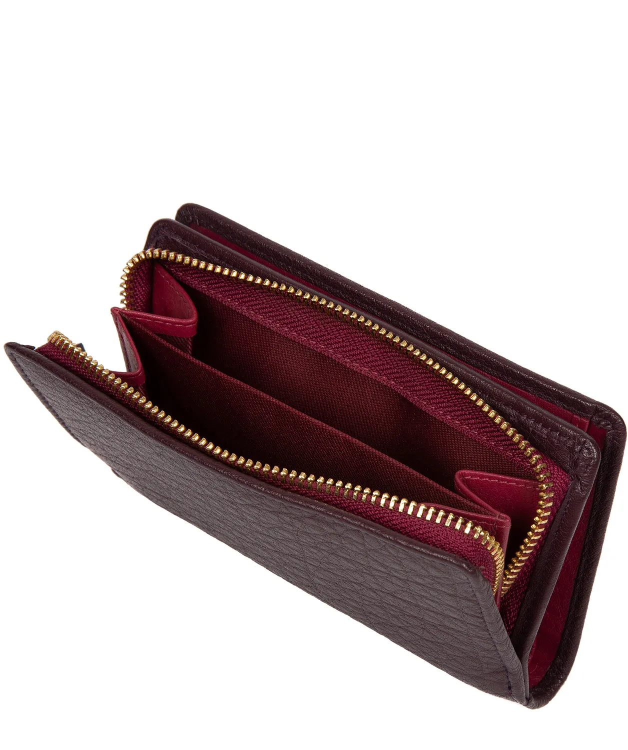 'Fran' Plum Leather RFID Purse