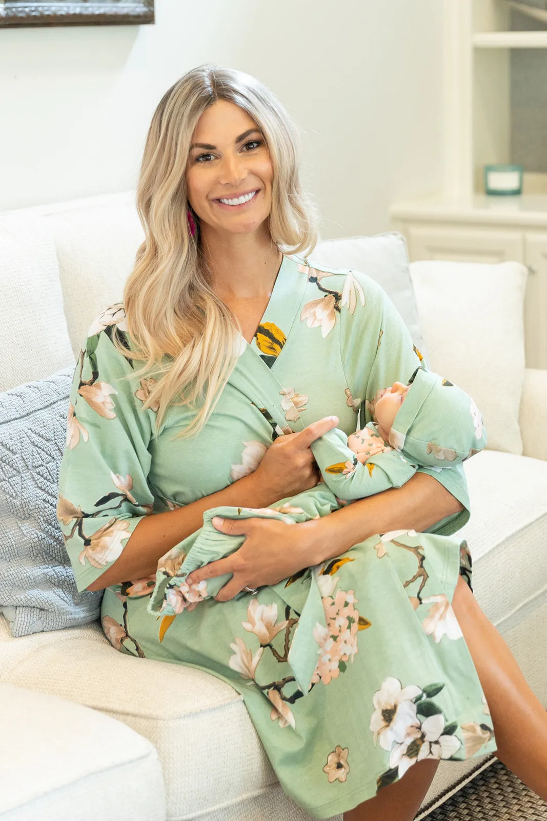 Gia Robe & Baby Receiving Gown Set