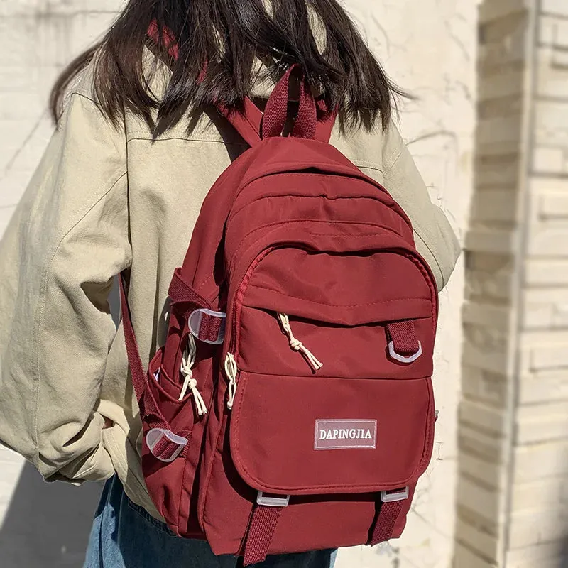 Girl Red Travel Waterproof School Bag Ladies Student Backpack Trendy Cool Female College Backpack Fashion Women Laptop Book Bags