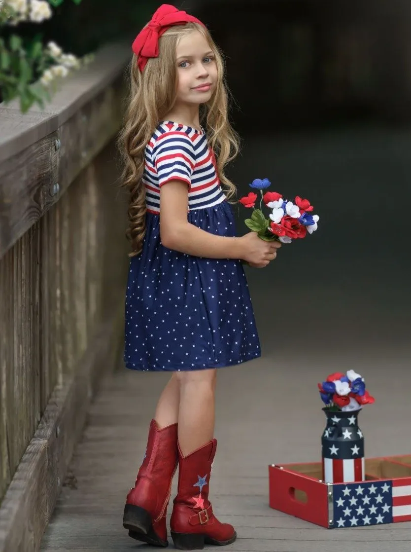 Girls 4th of July Sequin Star Dress