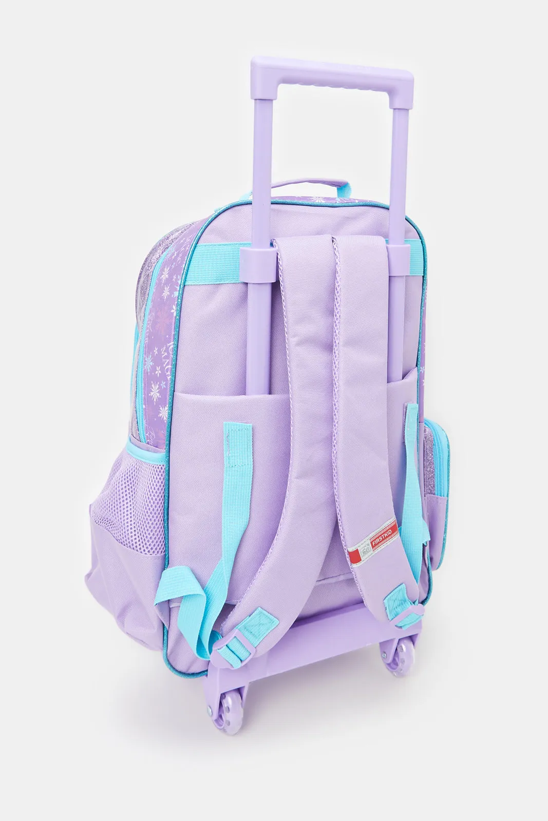 Girls Blue And Purple Frozen Trolley Bag (18 Inch)