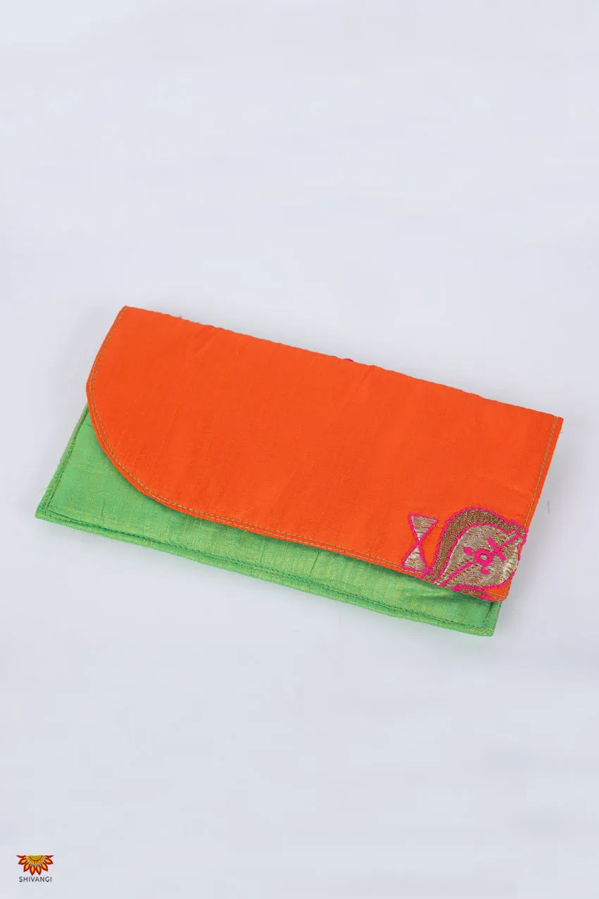 Girls Orange Women’s Multipurpose Fabric Clutch