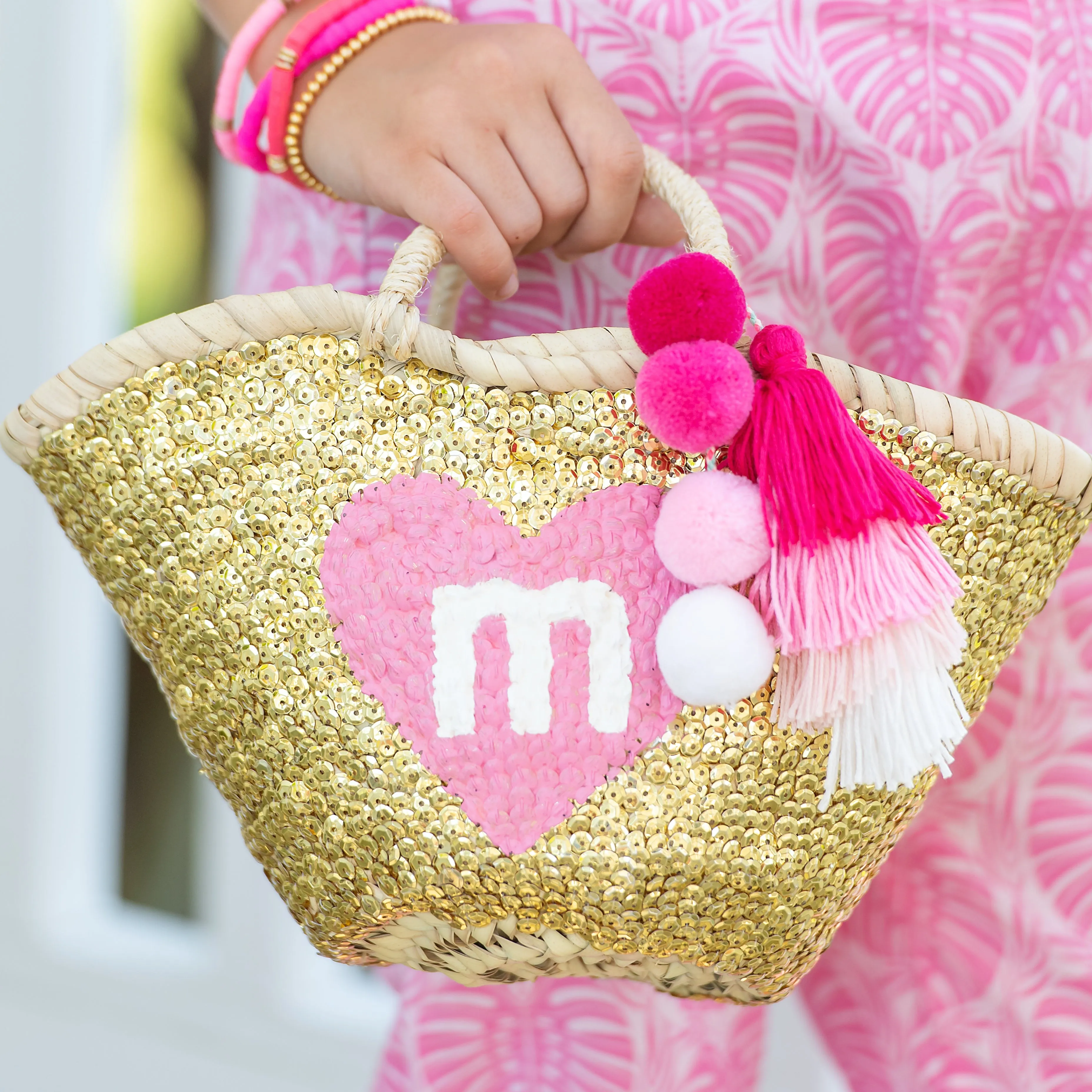 GOLD All-Sequin Beach Bag | Mini