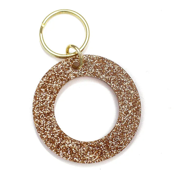 Gold Glitter Letter Keychain