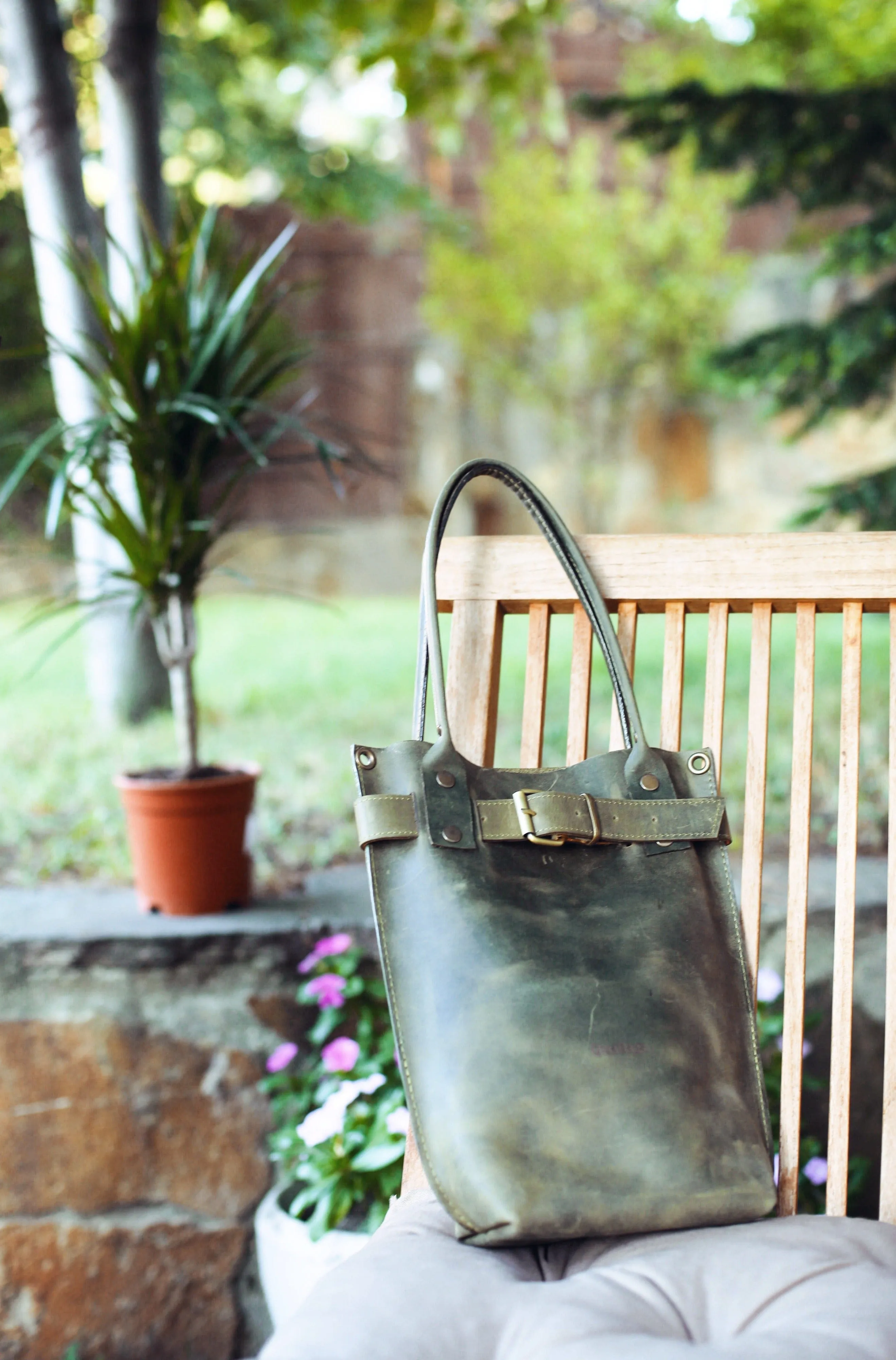 Green Leather Handbag