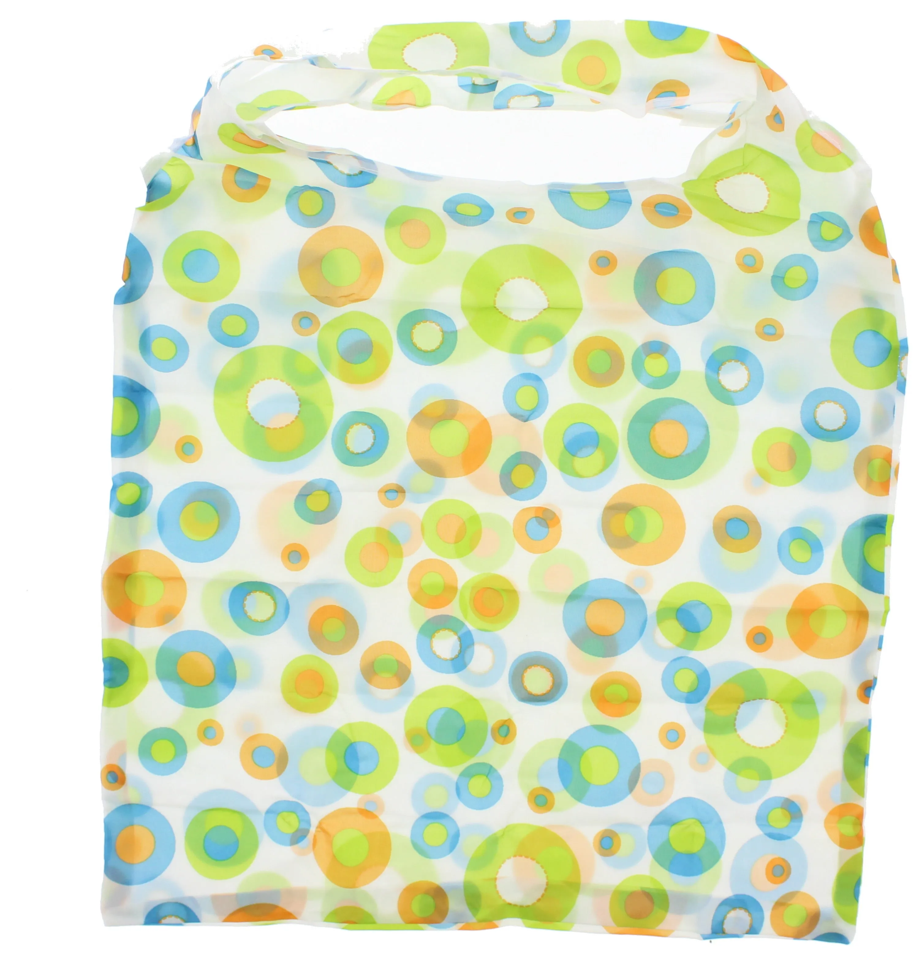 Green Polka Dot Shopping Bag in Pocket Pouch