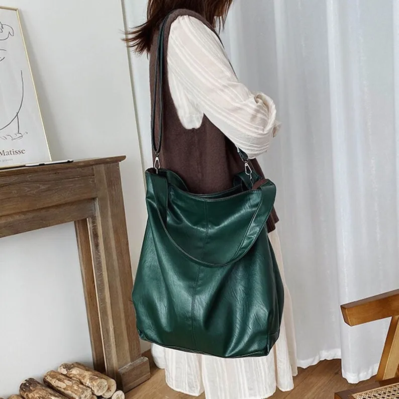 High Capacity Women Handbag Leather Crossbody Bags