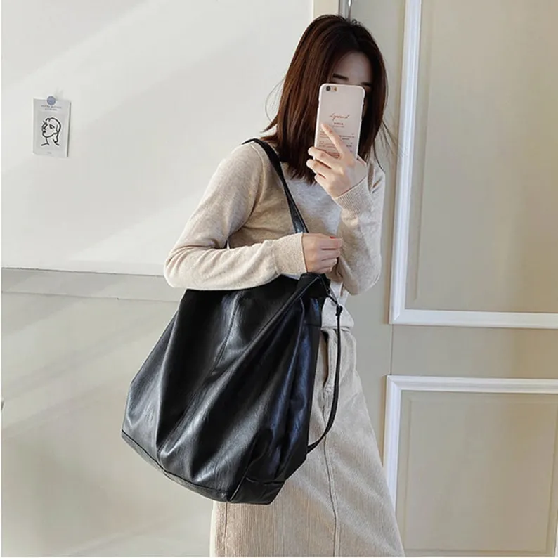 High Capacity Women Handbag Leather Crossbody Bags