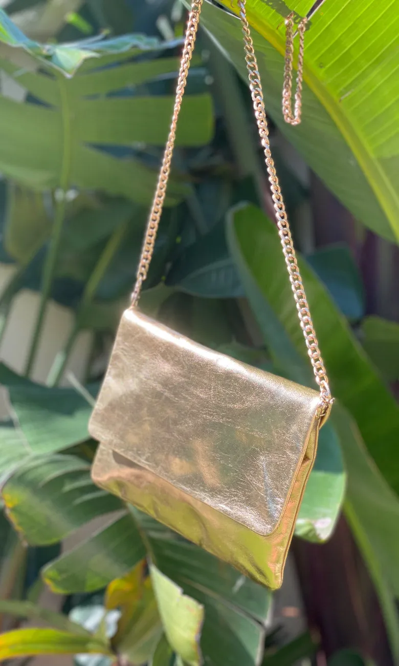 Hoss Gold leather Emily Bag