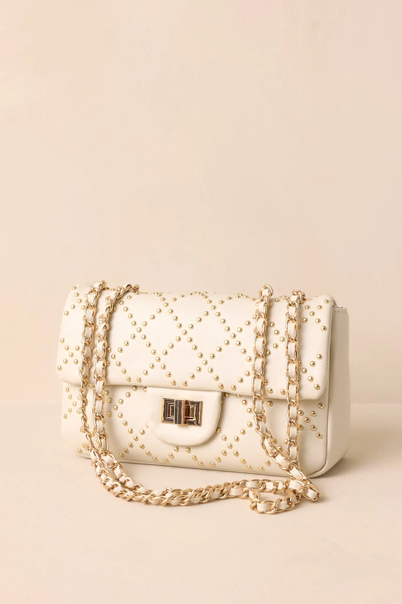 It's About Time Ivory Studded Handbag