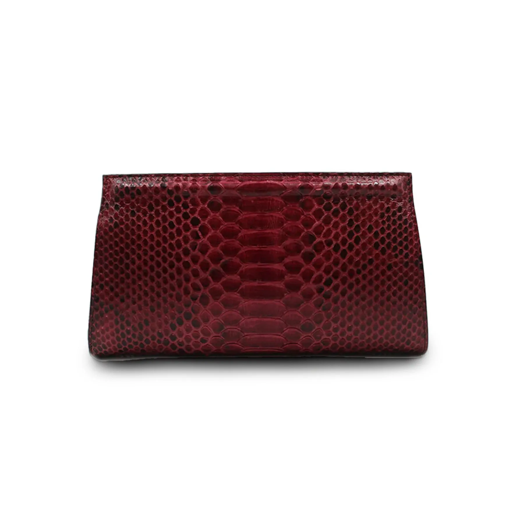 Ivy Clutch in Wine Water Snake w/ Crystals