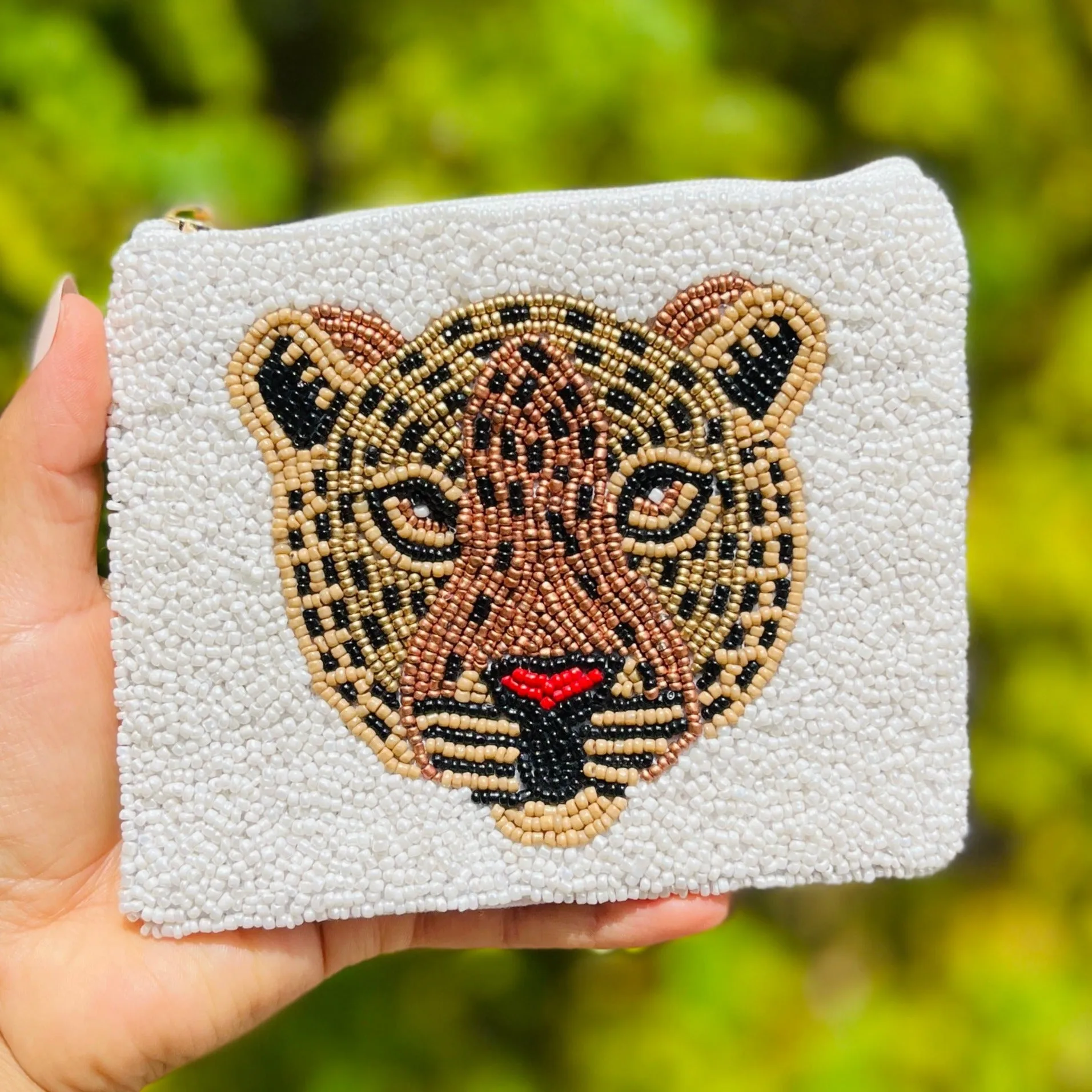 Jaguar Beaded Coin Purse