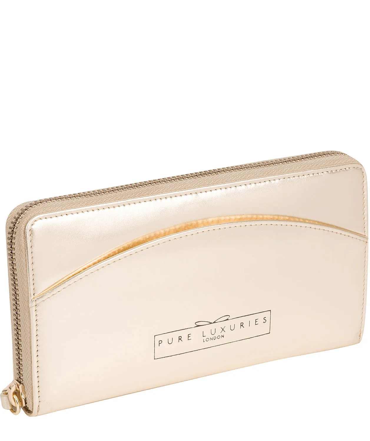 'Jenika' Pale Gold Leather Purse