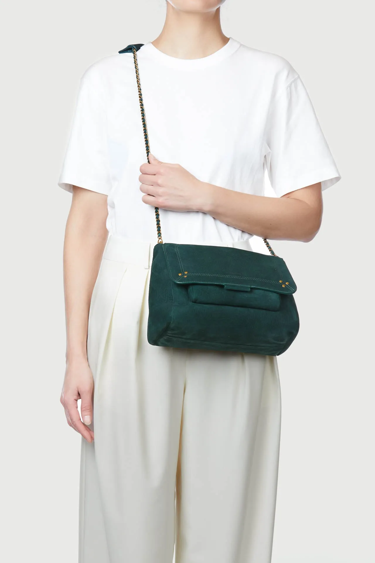 JEROME DREYFUSS SHOULDER BAG LULU L TA GREEN