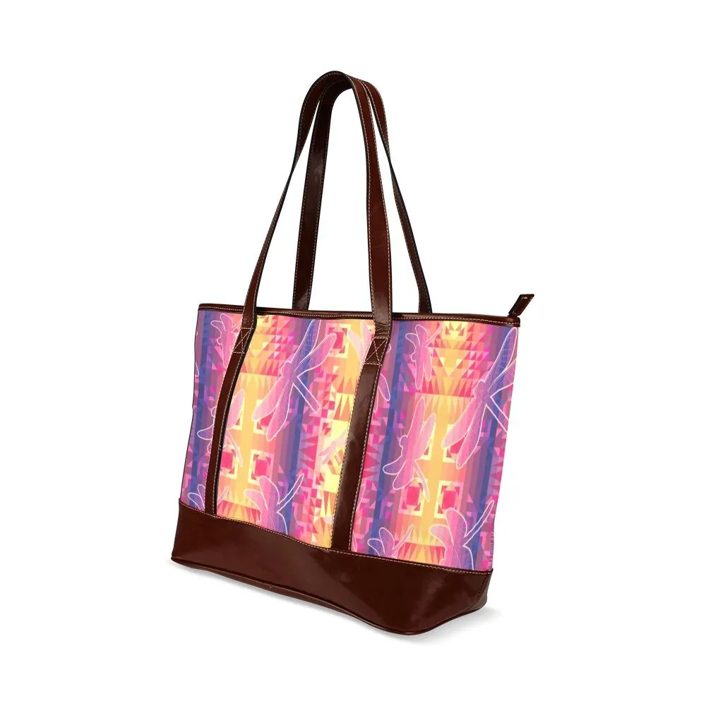 Kaleidoscope Dragonfly Tote Handbag