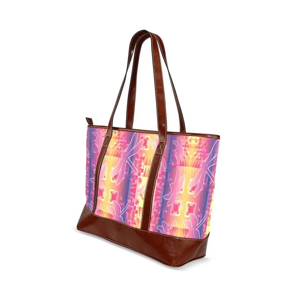 Kaleidoscope Dragonfly Tote Handbag