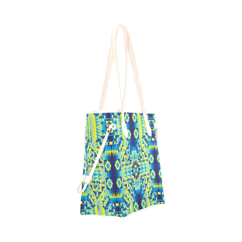 Kaleidoscope Jaune Bleu Clover Canvas Tote Bag