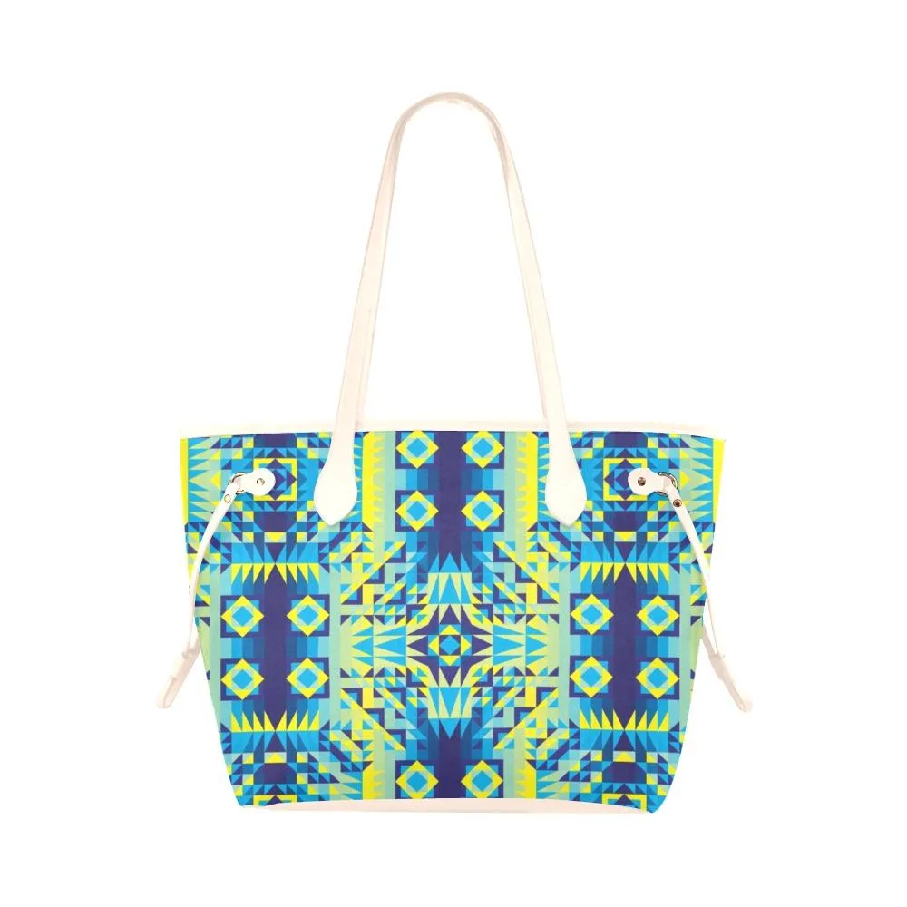 Kaleidoscope Jaune Bleu Clover Canvas Tote Bag