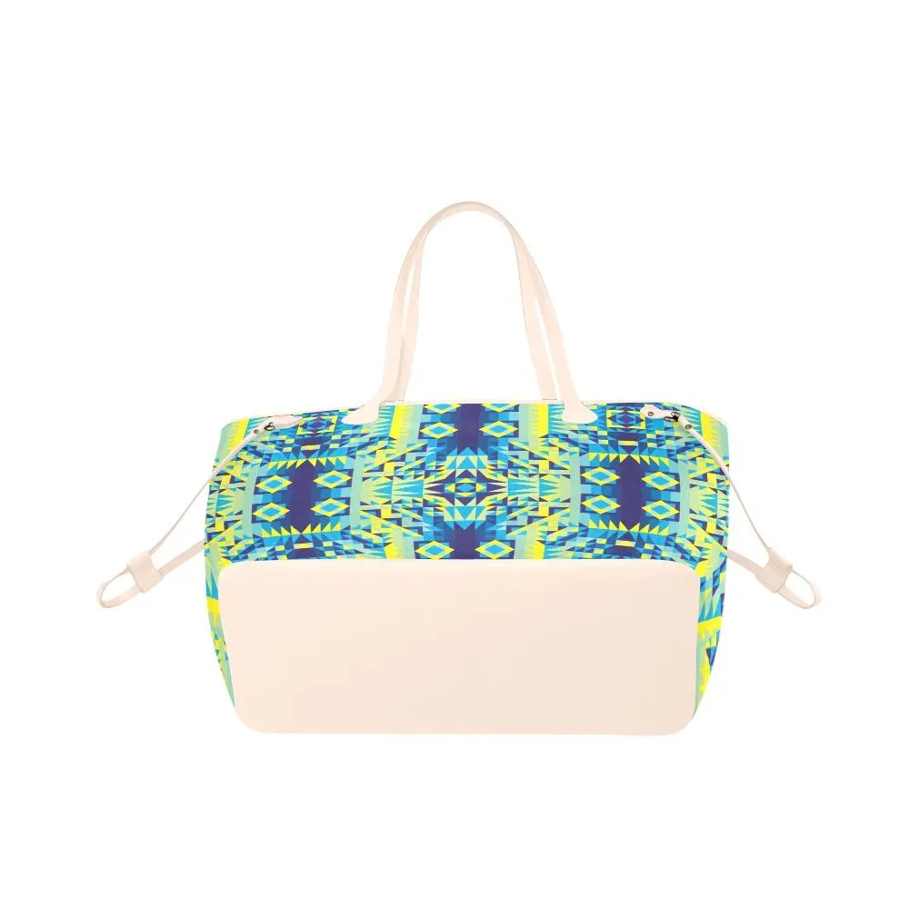 Kaleidoscope Jaune Bleu Clover Canvas Tote Bag