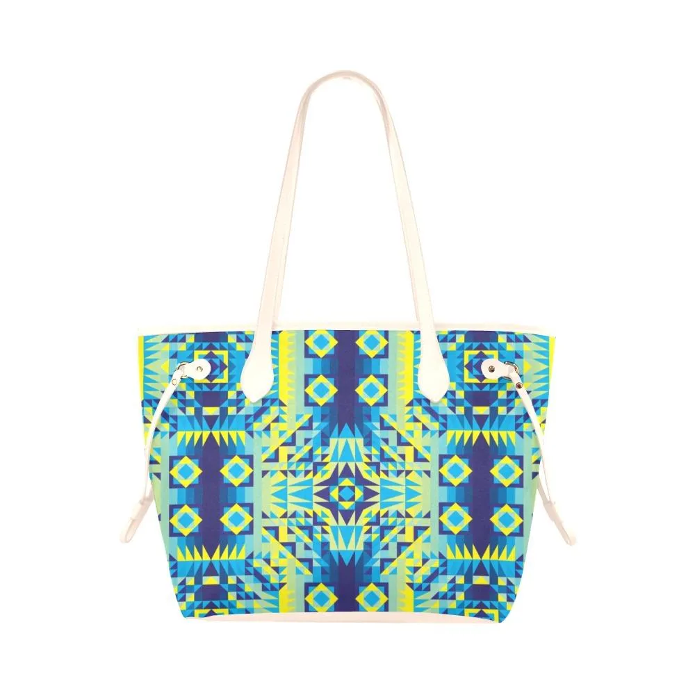 Kaleidoscope Jaune Bleu Clover Canvas Tote Bag