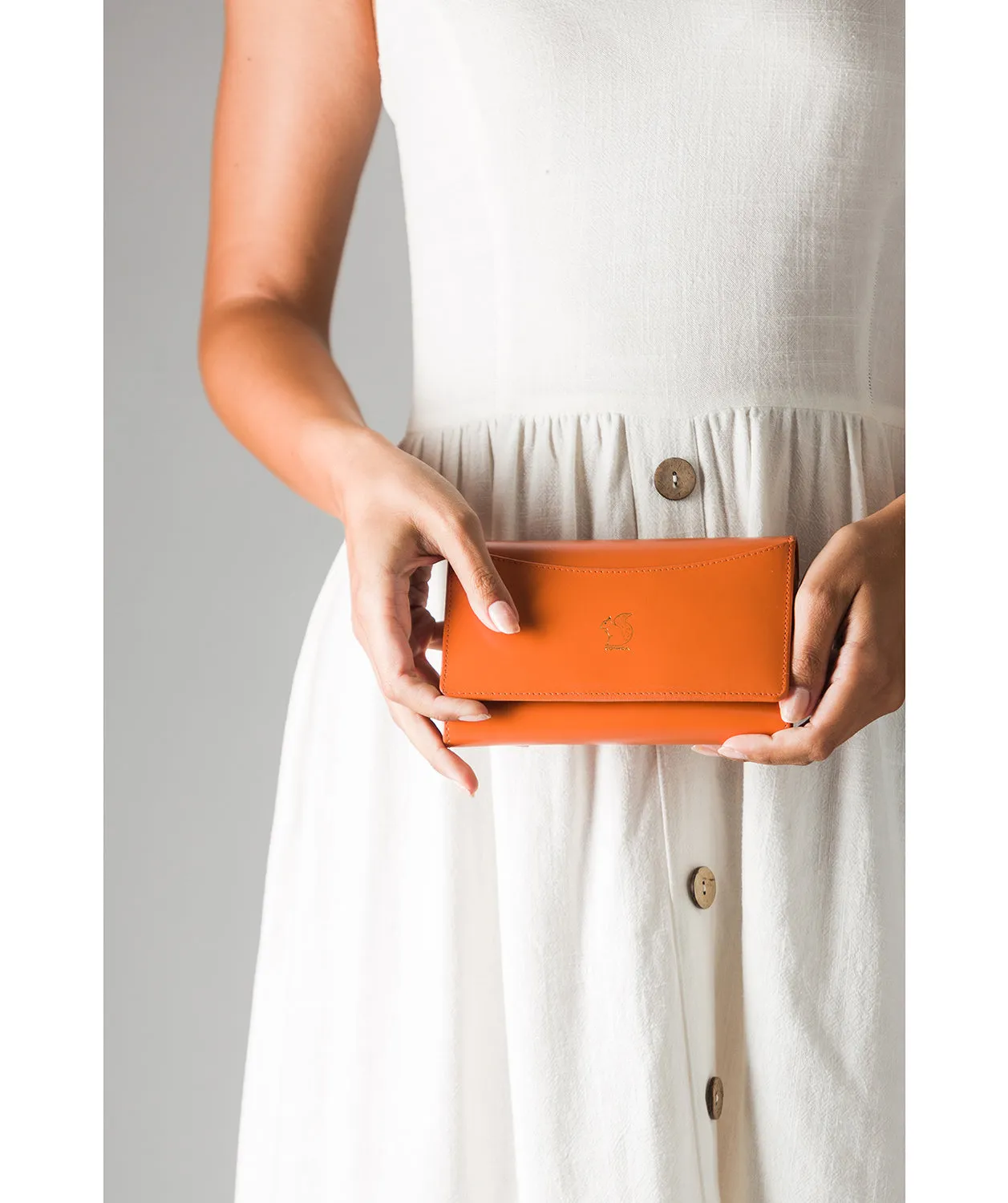 'Kali' Orange Leather Purse