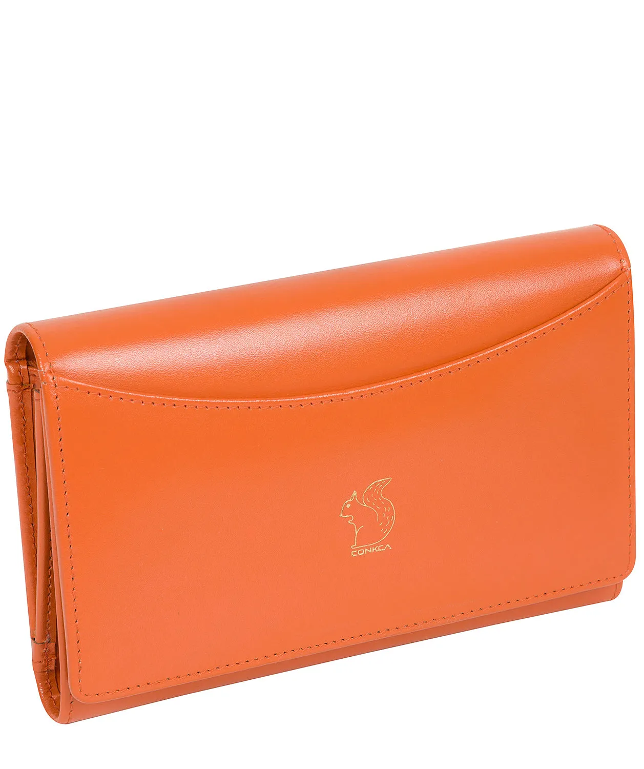 'Kali' Orange Leather Purse