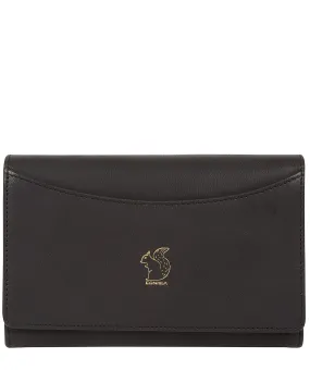 'Kali' Smooth Black Leather Purse