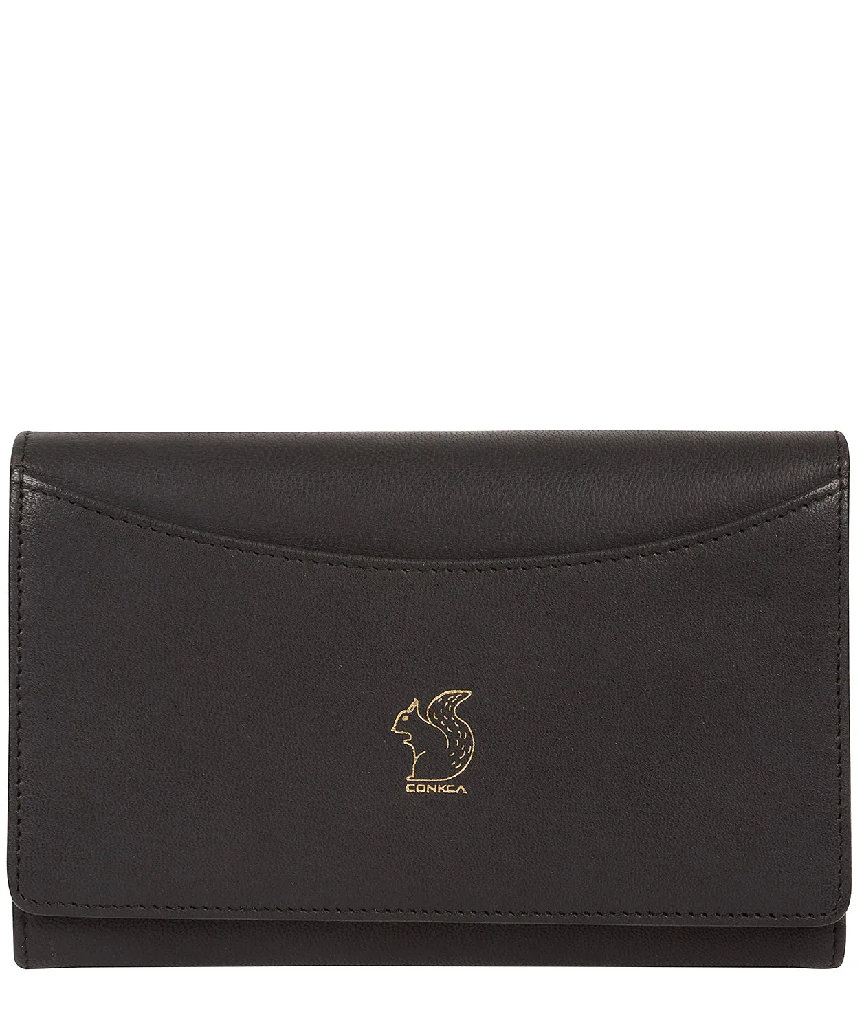 'Kali' Smooth Black Leather Purse