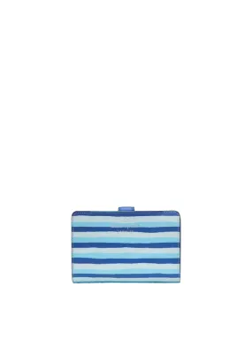 Kate Spade Schuyler Wave Stripe Medium Compact Bifold Wallet In Blue Multi KG677