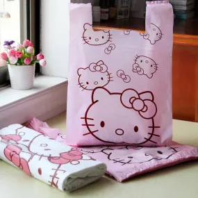 Kawaii Hellokitty Medium Disposable Garbage Storage Shopping Bag Cartoon Portable Handheld Outdoor Packaging Bag Home Decoration