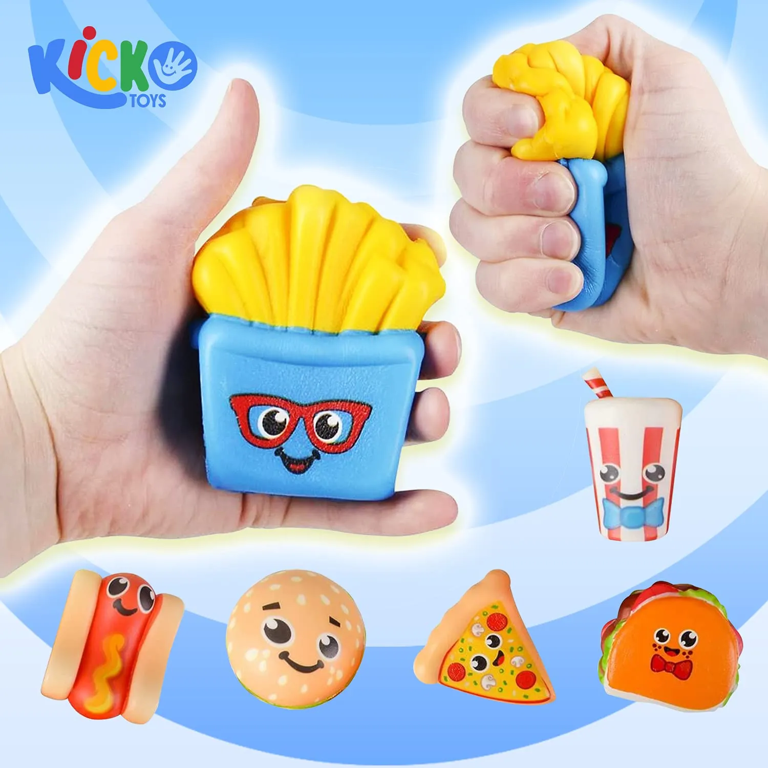 Kicko 3.75 Inch Slow Rising Squishy Fast Food Toys - 6 Piece Assorted Scented Simulation