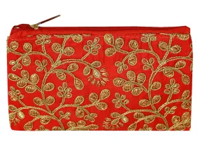 Kuber Industries Hand Purse for Women|Ladies Hand Purse|Zipper Closure|Clutch for Party, Wedding (Red)