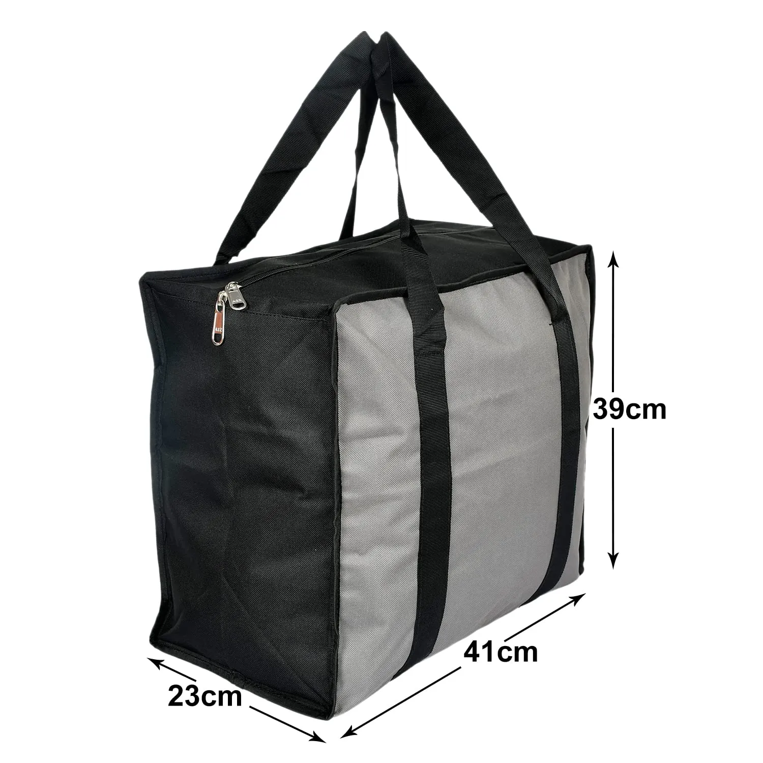 Kuber Industries Rexine Shopping Bags/Grocery Bag for Carry Grocery, Fruits, Vegetable with Handles (Grey) 54KM4017