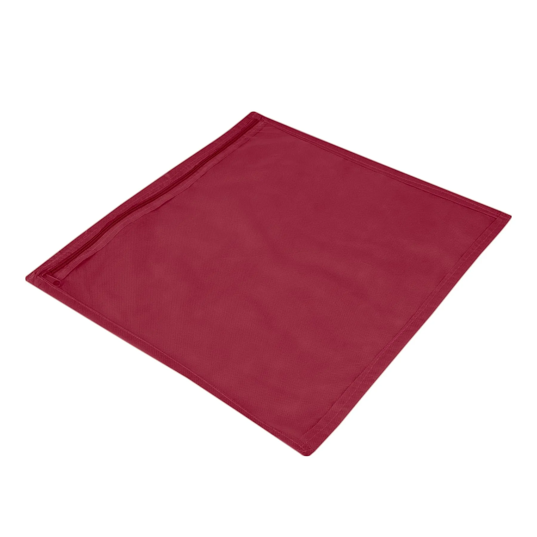 Kuber Industries Saree Cover | Clothes Storage Bag | Single Packing Saree with Zip Closure | Wardrobe Organizer | Cloth Stoarge Organizer | Plain Saree Cover | Pack of 12 | Maroon