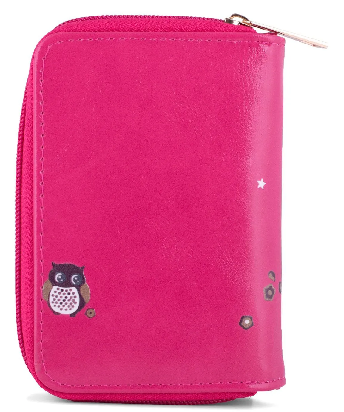 Kukubird Medium Purse 2 owl's love - Fuchsia