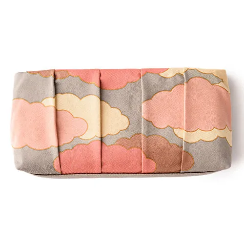 Kyo-Yuzen Clutch Bag - Rose Gray, Made in Kyoto, Japan