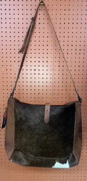 Large cowhide and leather bag